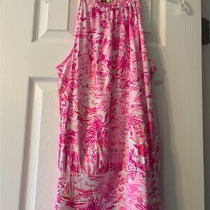 Lilly Pulitzer Pink & Fuchsia Floral Halter Dress